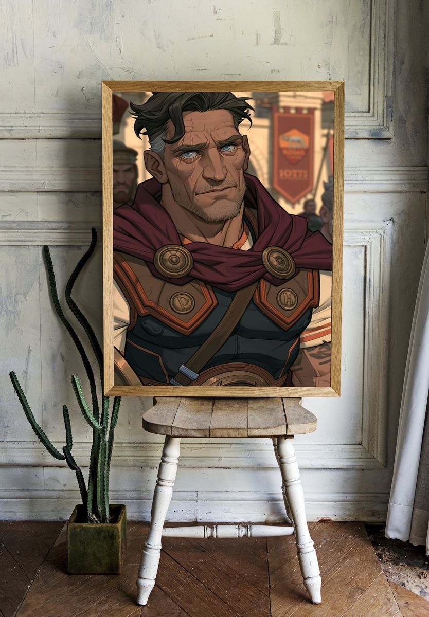 Fantasy Warrior Portrait Print. — room view 1
