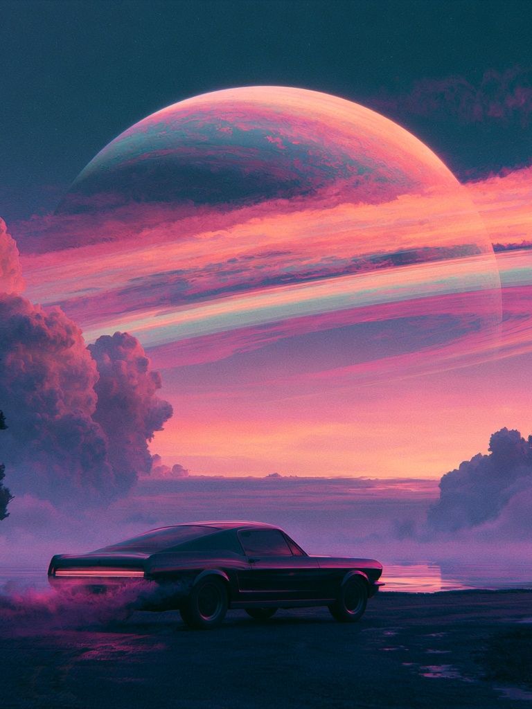 Cosmic Car Dreamscape Poster. poster — illustration art