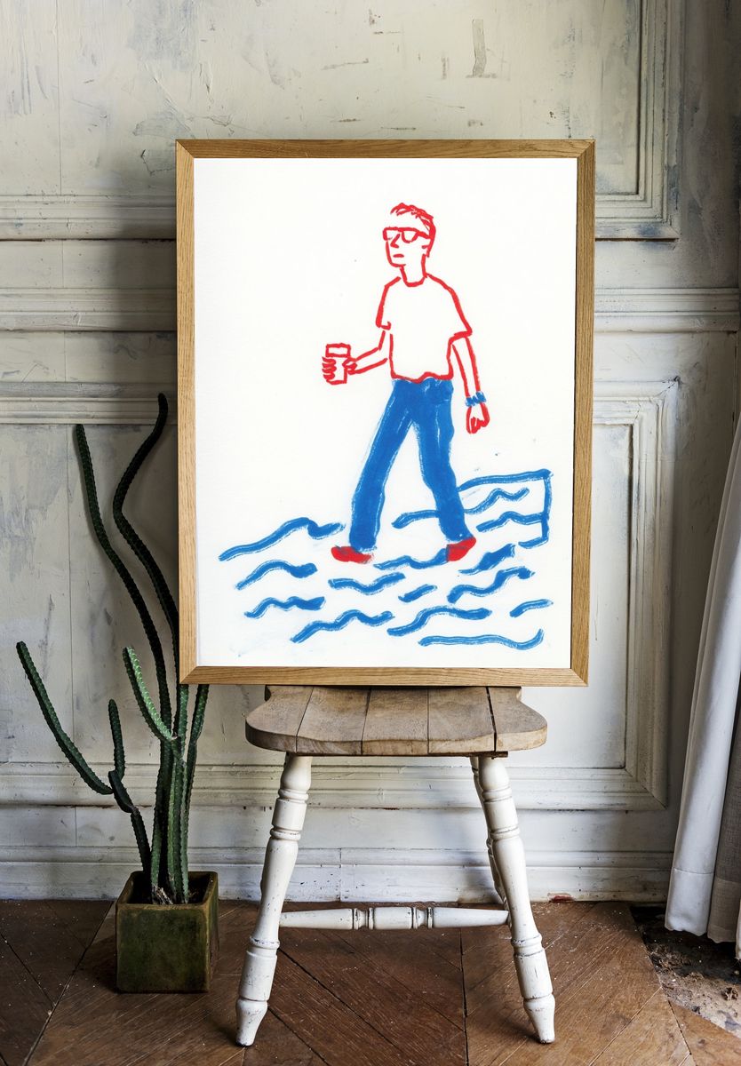 Casual Walker Illustration Poster. — room view 1