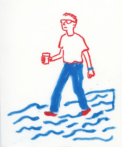 Casual Walker Illustration Poster. poster print