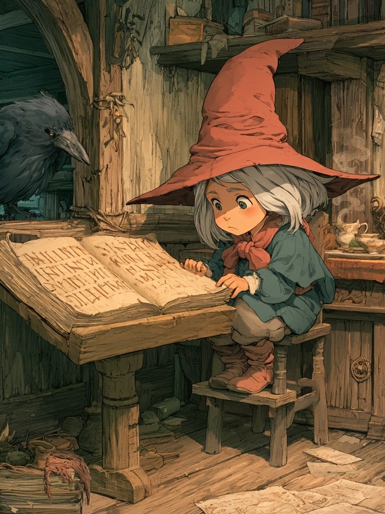 Wizard Child and Raven Illustration Poster. poster — illustration art