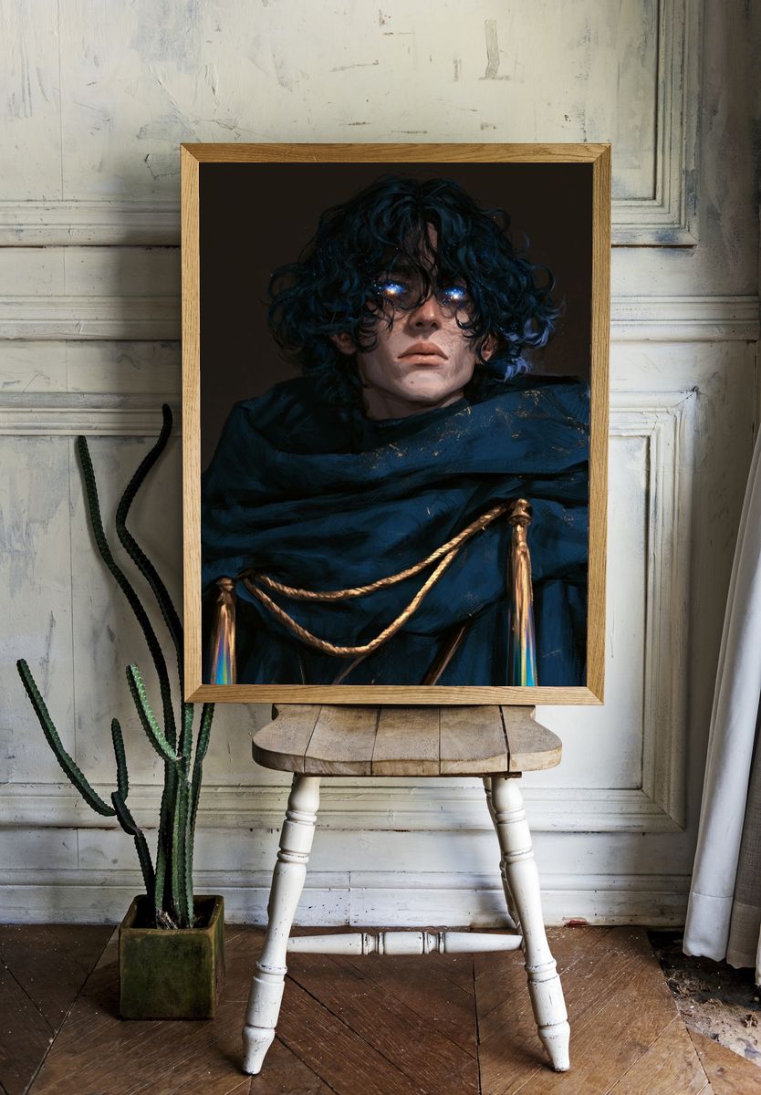 Celestial Portrait Digital Art Poster. room preview