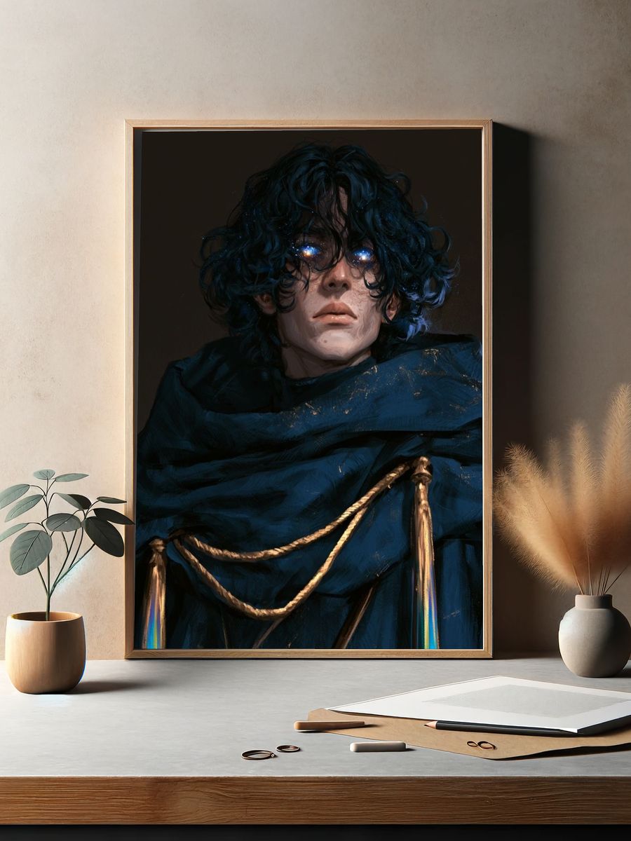 Celestial Portrait Digital Art Poster. — room view 2