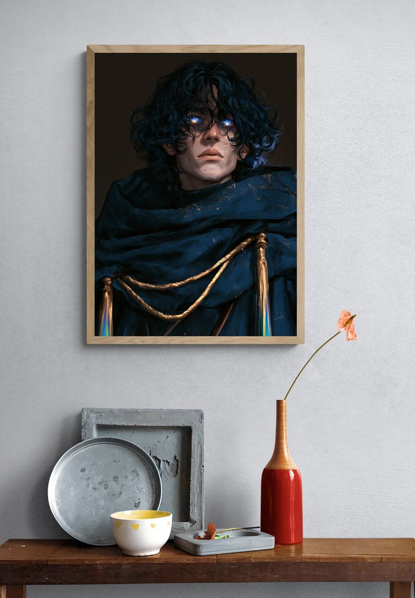 Celestial Portrait Digital Art Poster. — room view 3