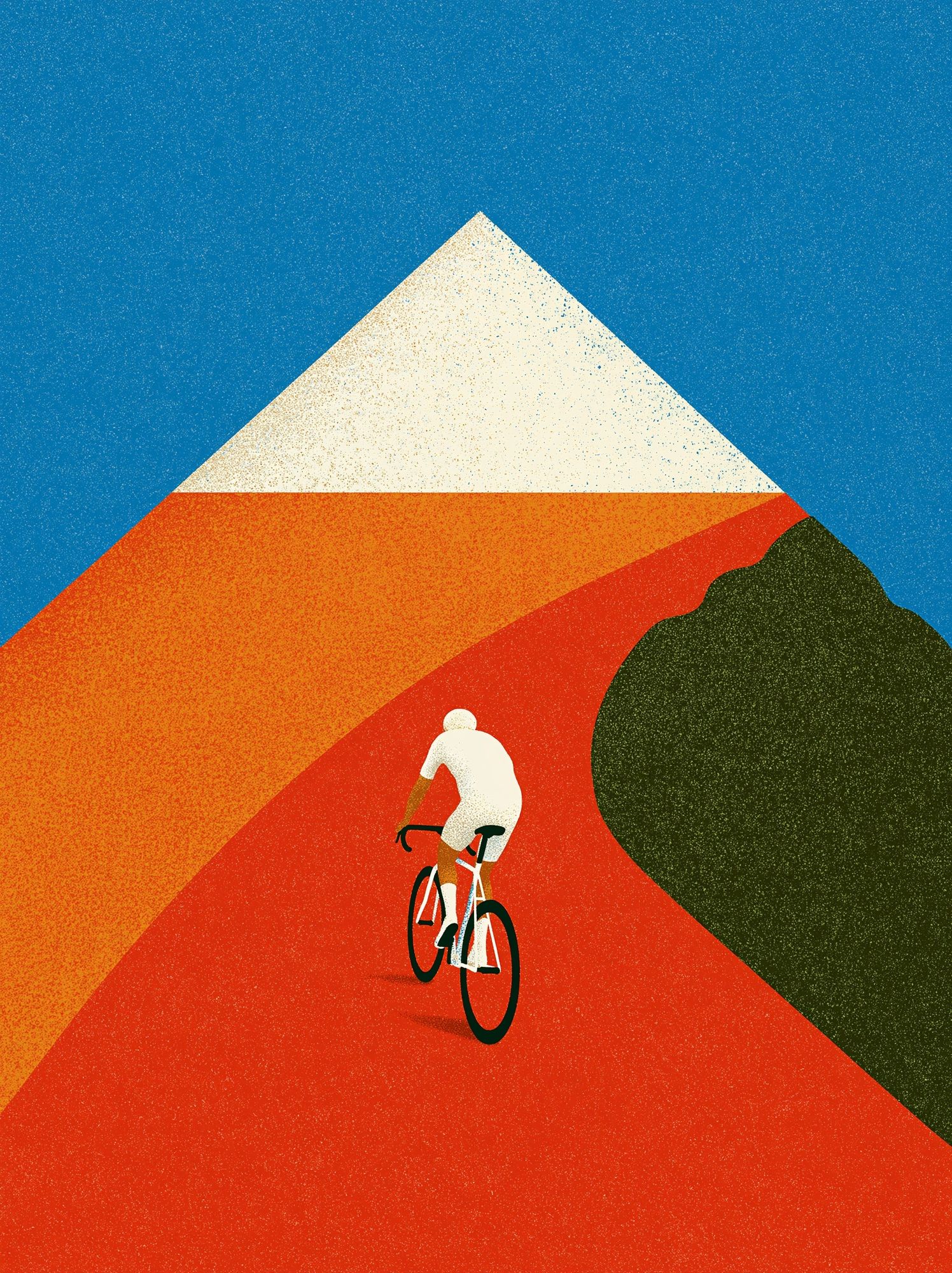 Cyclist on Geometric Road Poster. poster detail