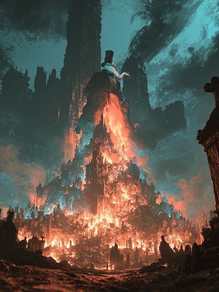 Infernal Gothic Cityscape Print. poster detail