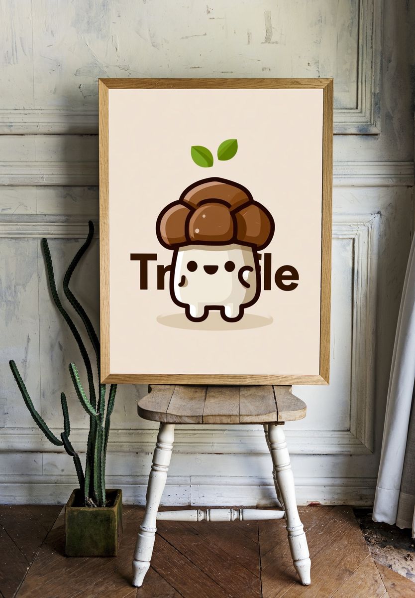 Truffle Mushroom Illustration Poster. — room view 1