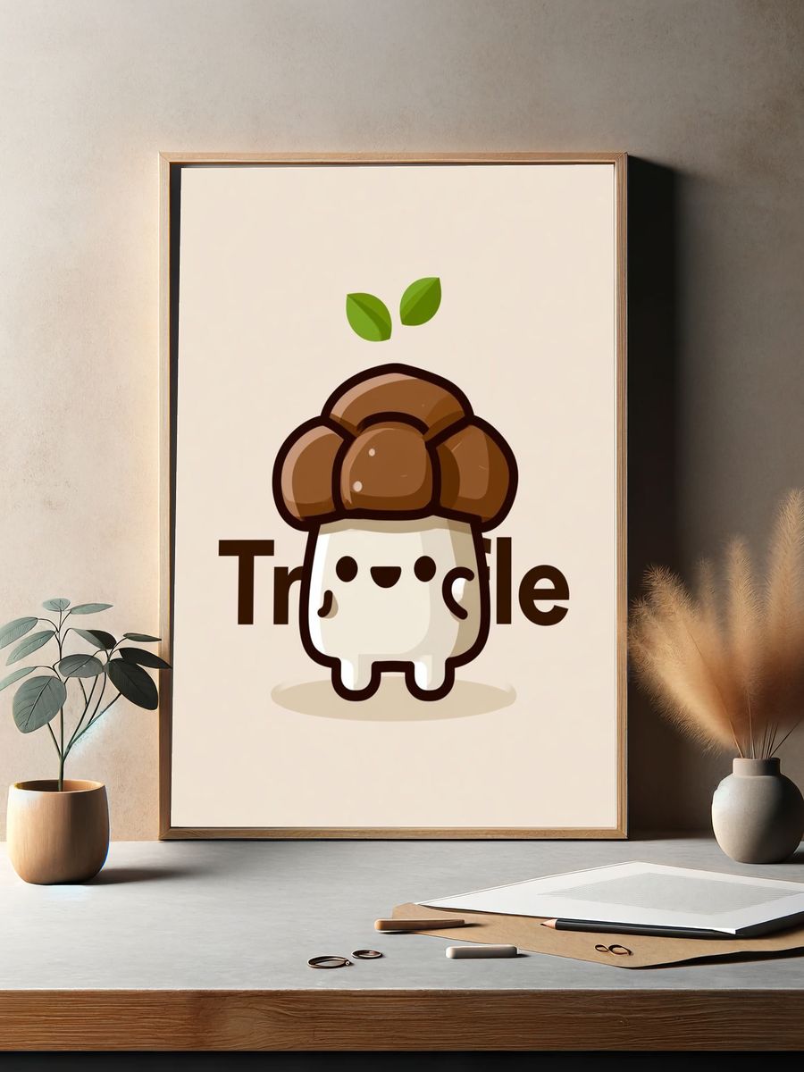 Truffle Mushroom Illustration Poster. — room view 2