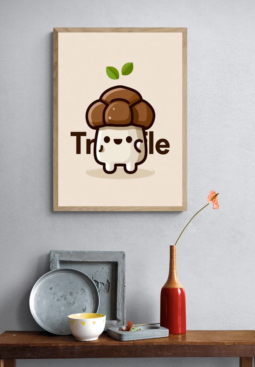 Truffle Mushroom Illustration Poster. — room view 3