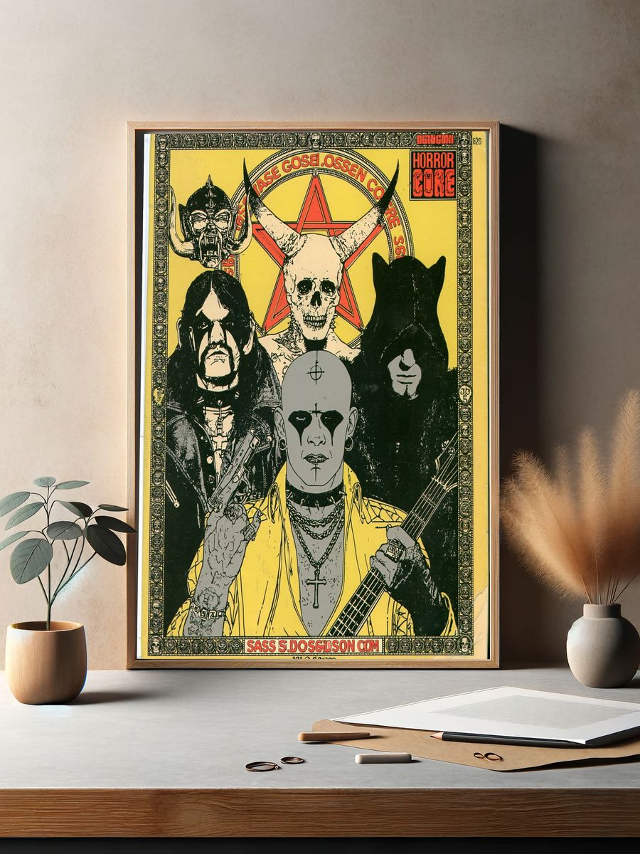 Horror Core Band Illustration Poster. — room view 2