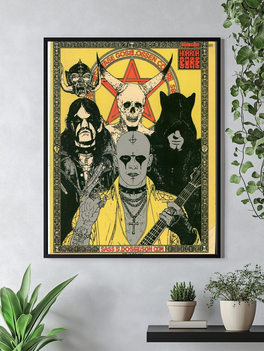 Horror Core Band Illustration Poster. — room view 4
