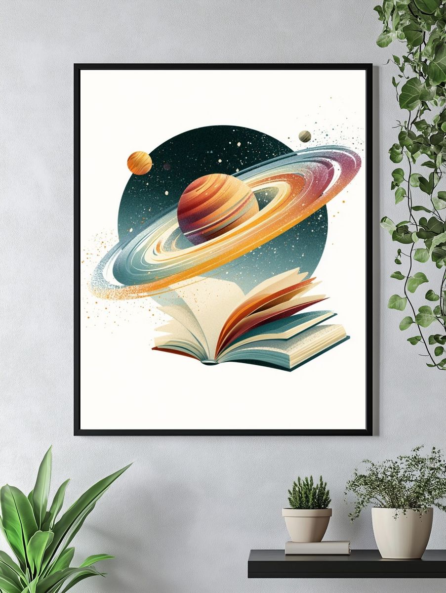 Saturn Book Illustration Poster. — room view 4