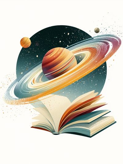 Saturn Book Illustration Poster.
