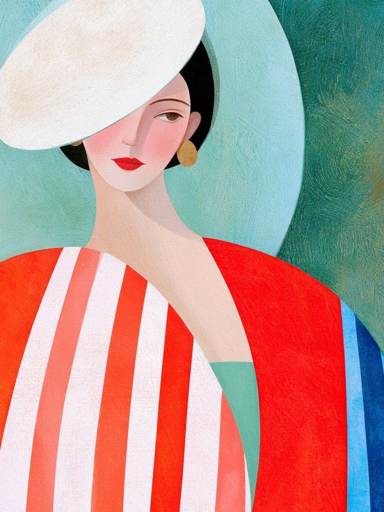 Elegant Woman Portrait Illustration Poster. poster detail
