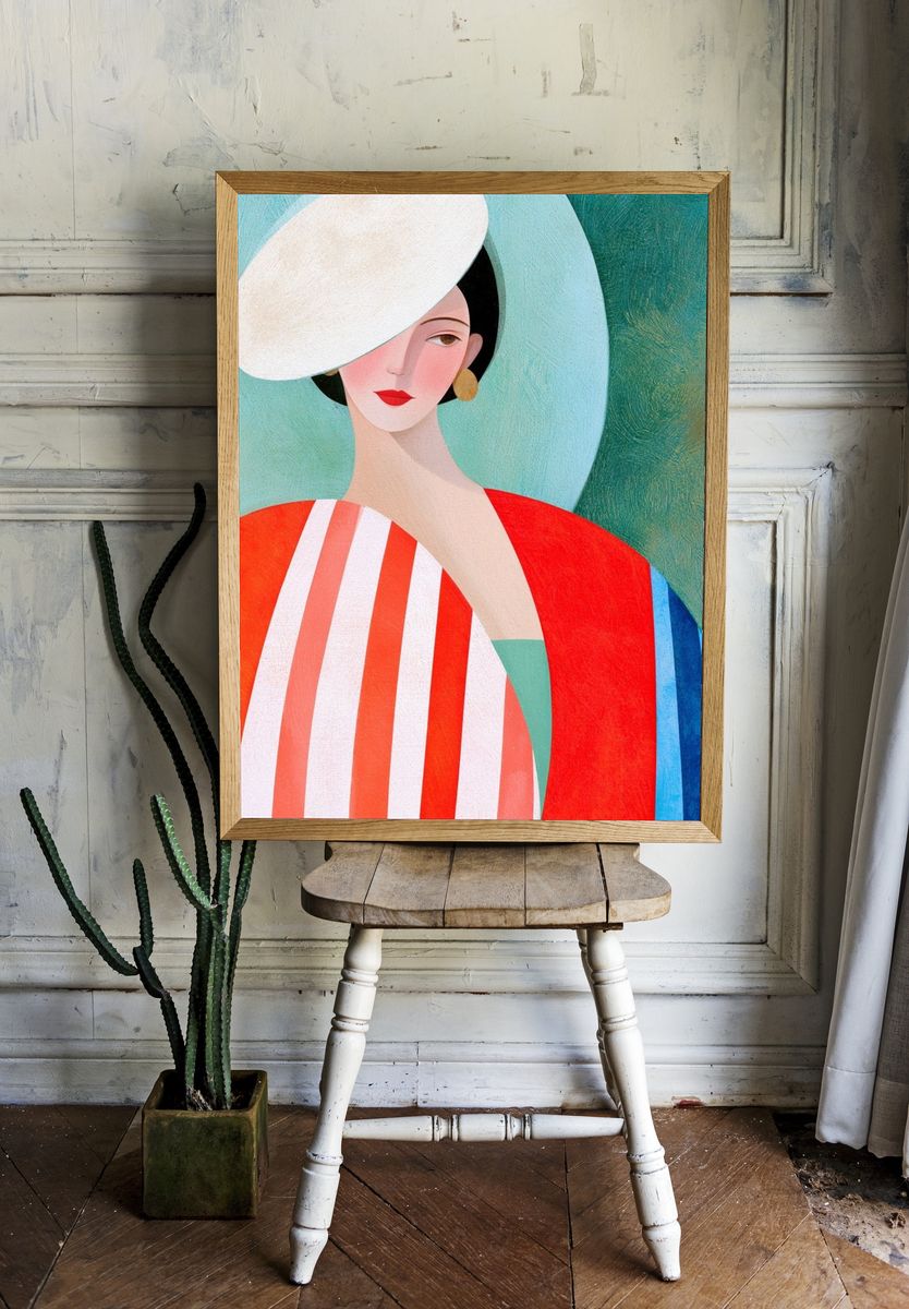 Elegant Woman Portrait Illustration Poster. — room view 1