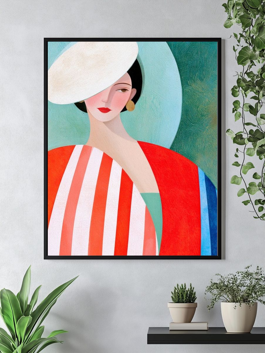 Elegant Woman Portrait Illustration Poster. — room view 4
