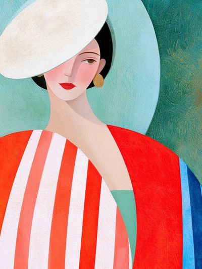 Elegant Woman Portrait Illustration Poster. poster