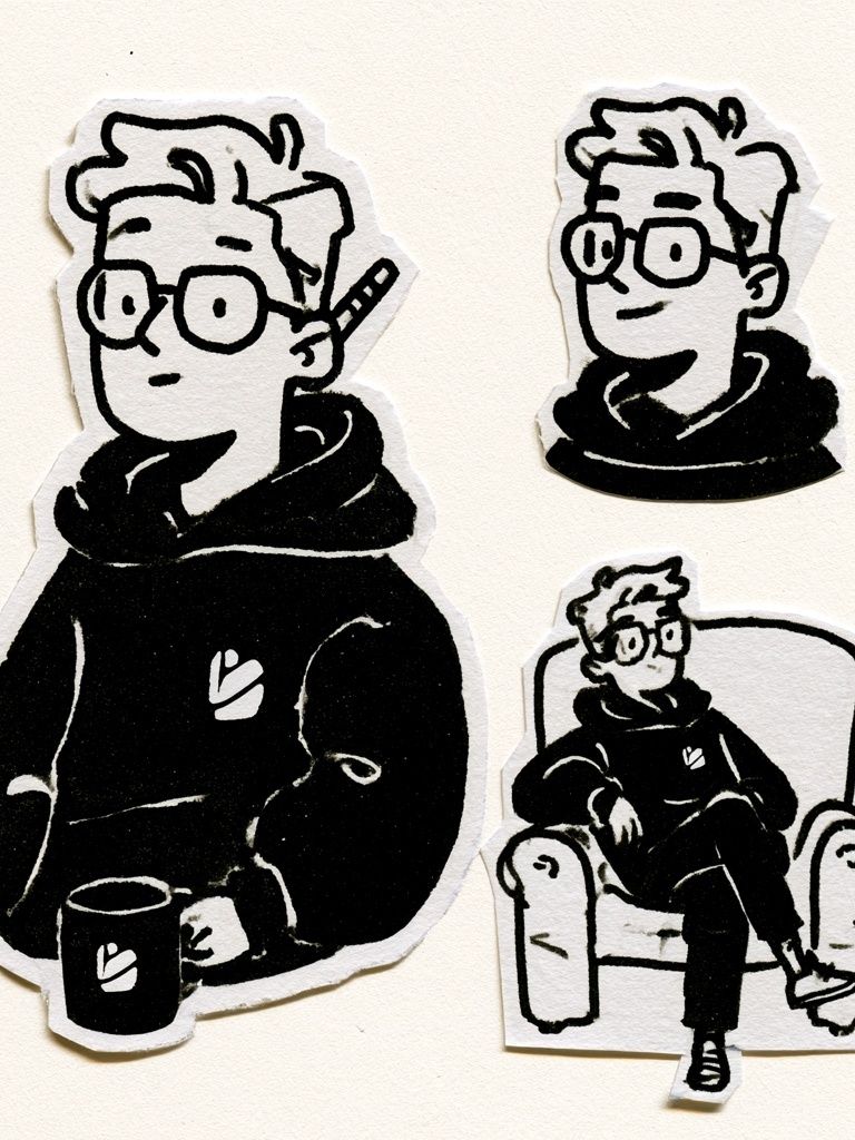 Casual Hoodie Character Illustration Poster. poster — illustration art