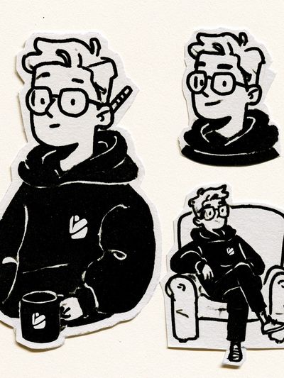 Casual Hoodie Character Illustration Poster. poster