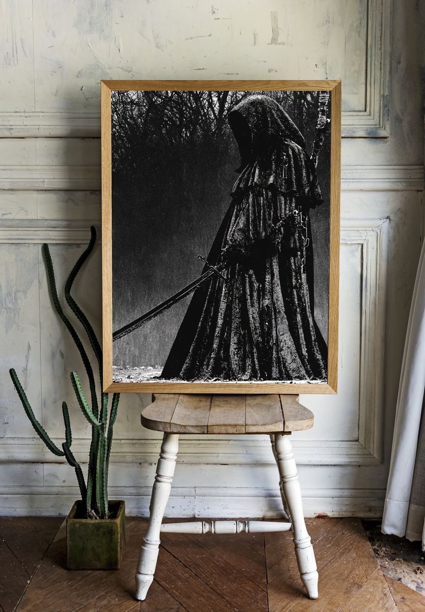 Grim Reaper Gothic Print. — room view 1