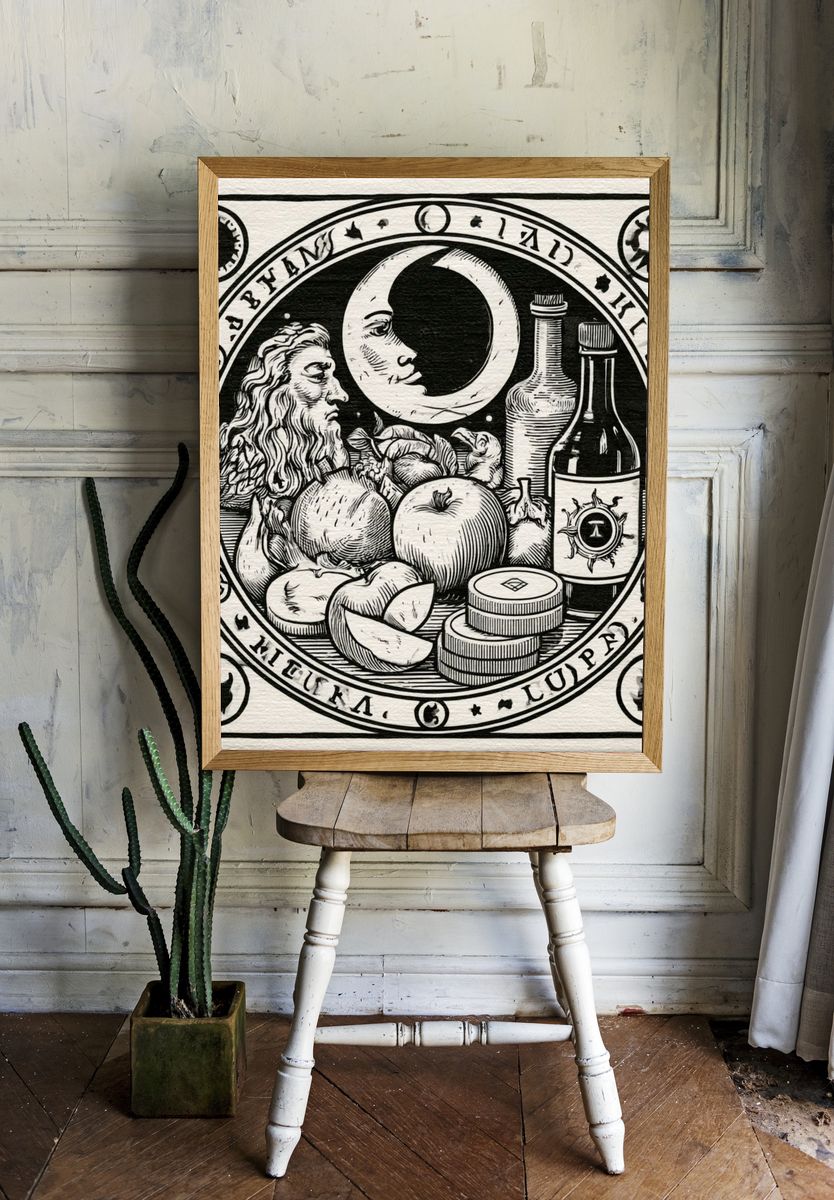 Alchemical Still Life Illustration Poster. — room view 1