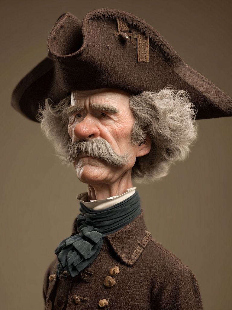 Colonial Gentleman Portrait Print. poster — illustration art