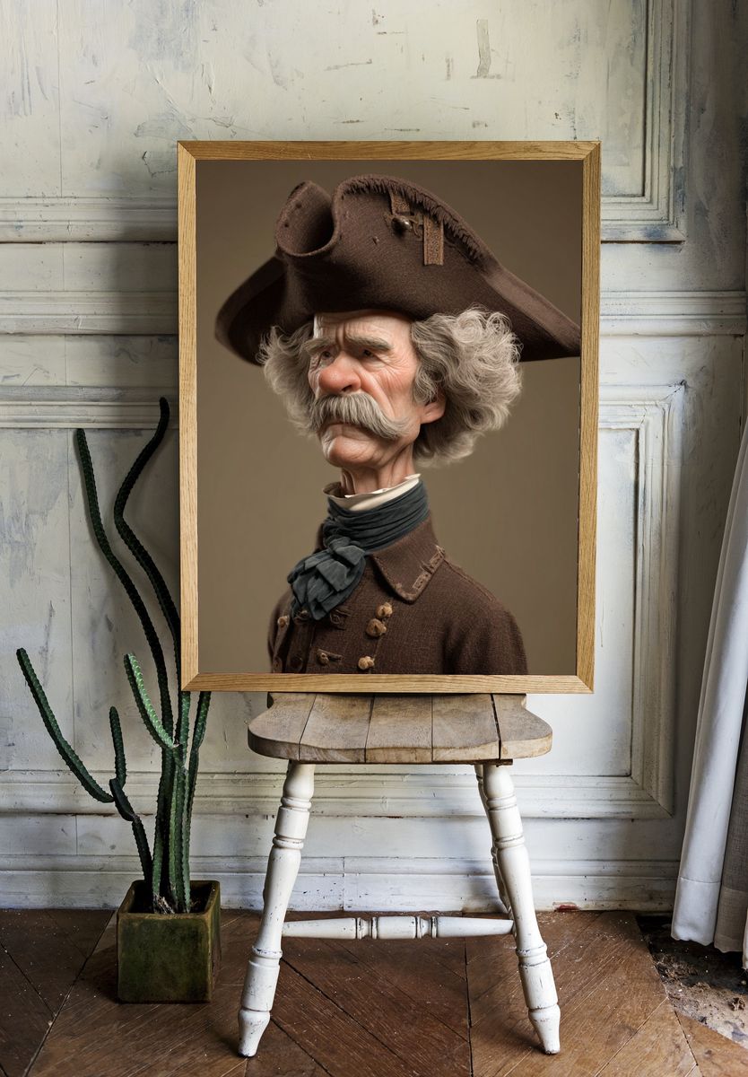 Colonial Gentleman Portrait Print. room preview