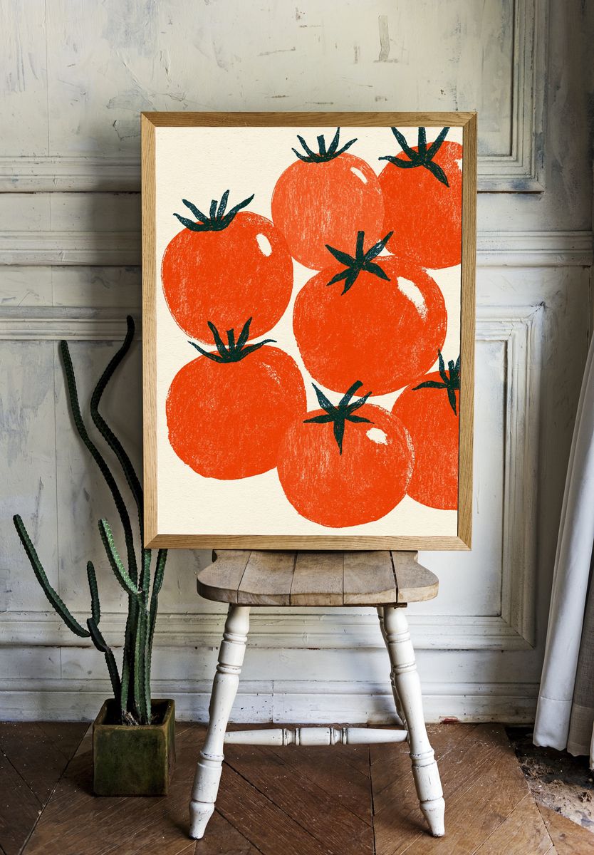 Tomato Harvest Illustration Poster. room preview