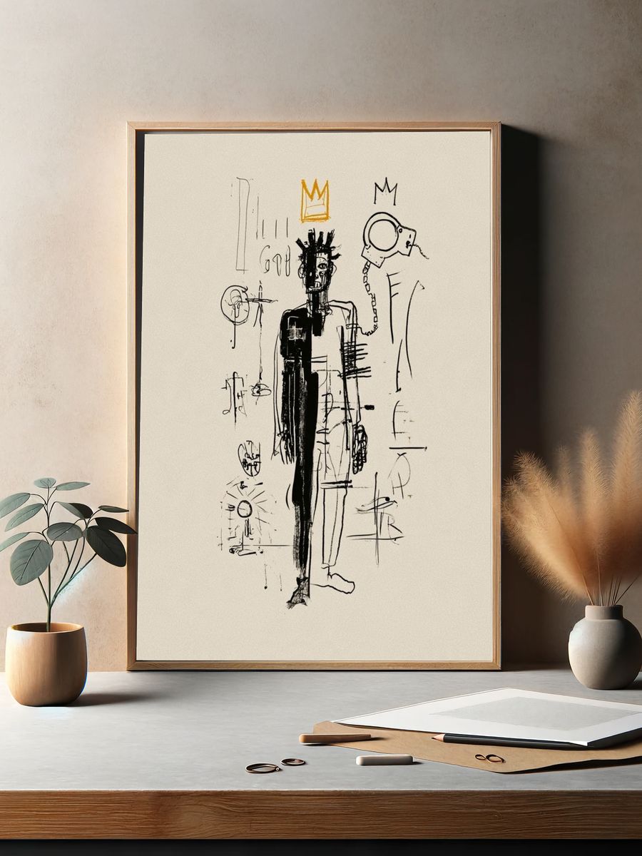 Crowned Figure Sketch Poster. — room view 2
