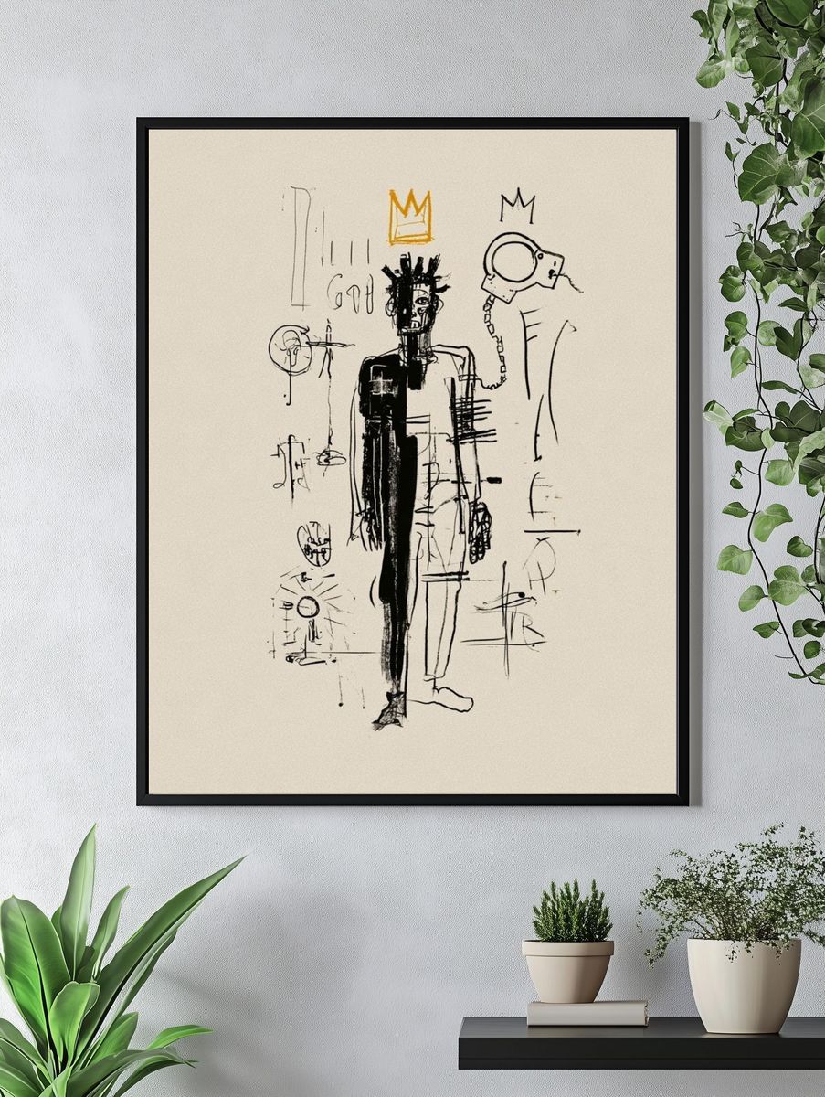 Crowned Figure Sketch Poster. — room view 4
