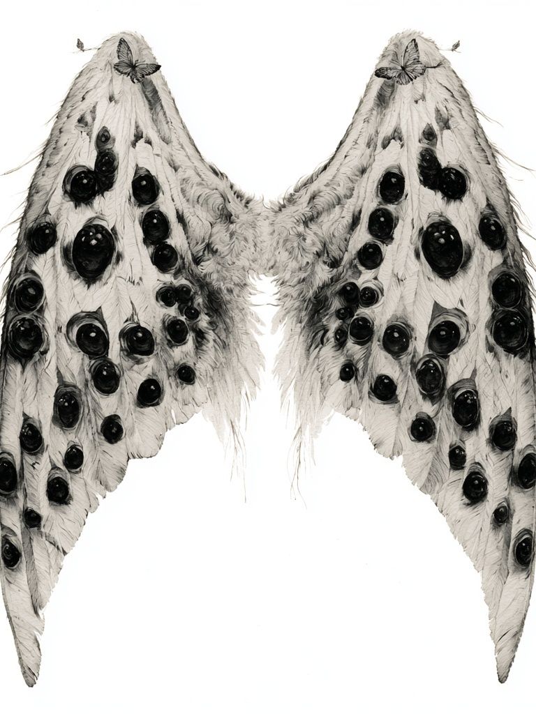 Moth Wings Ink Illustration Poster. poster — illustration art