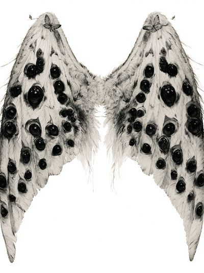 Moth Wings Ink Illustration Poster.