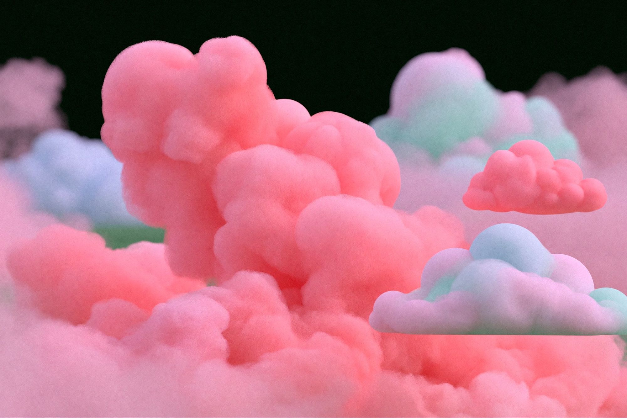 Pastel Cloudscape Abstract Print. poster detail