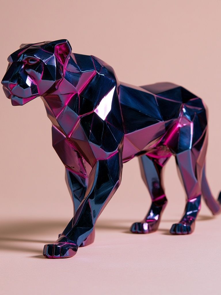 Geometric Panther Illustration Poster. poster detail