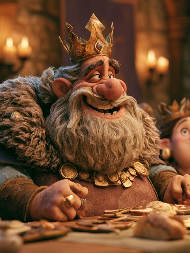 King at Feast Illustration Poster. poster — illustration art