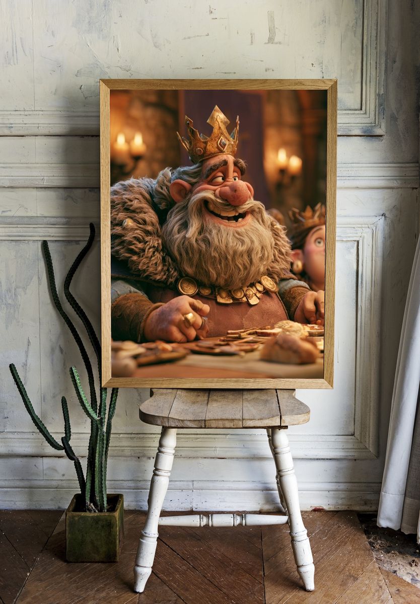King at Feast Illustration Poster. — room view 1