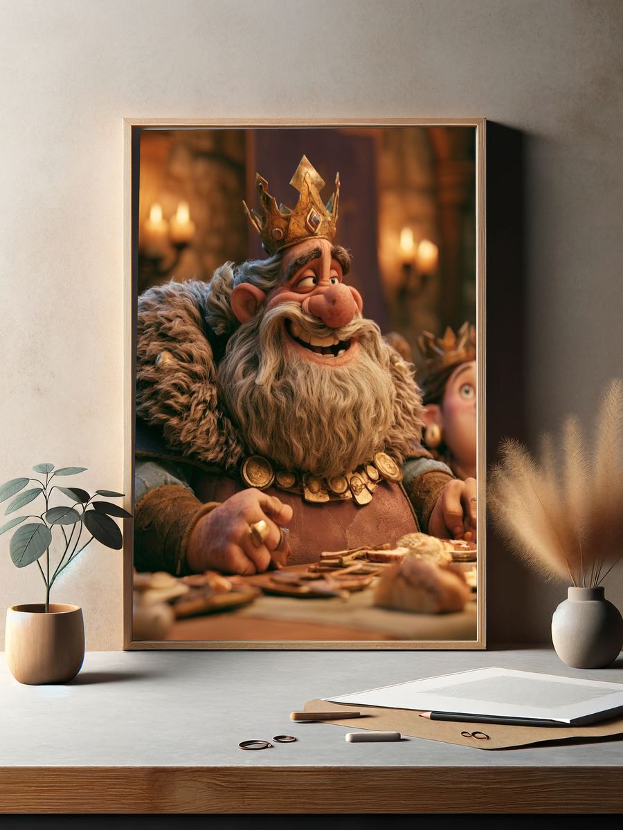 King at Feast Illustration Poster. — room view 2