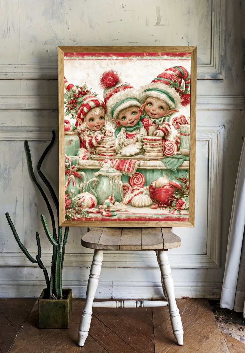 Christmas Elves Candy Shop Poster. room preview