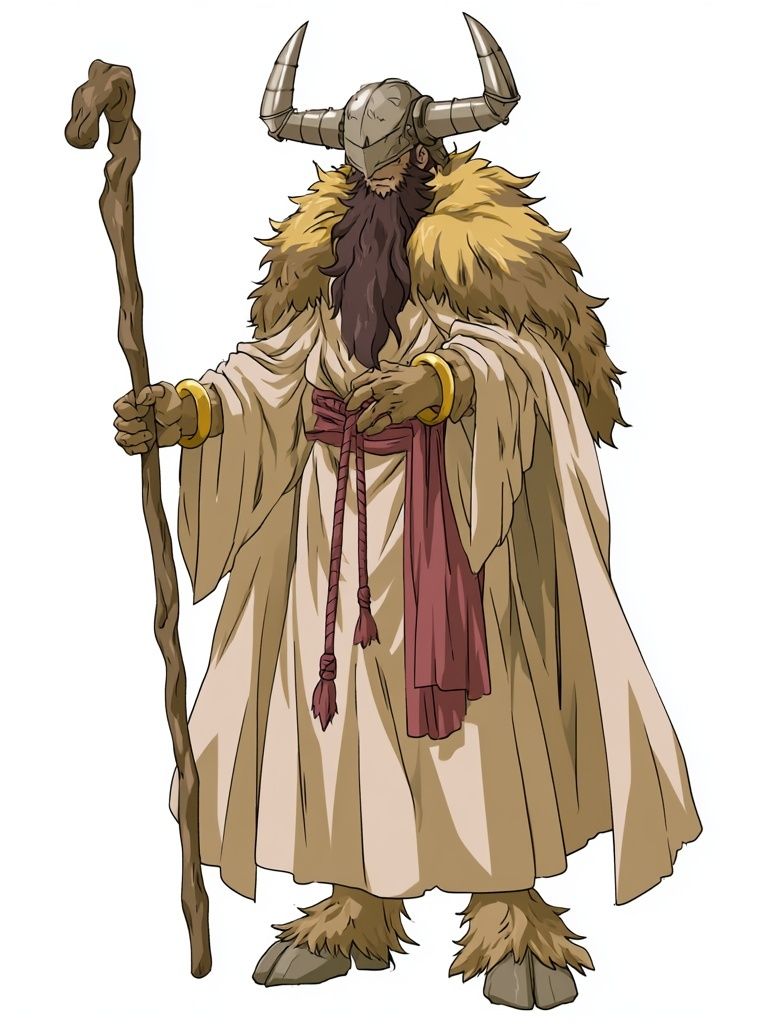 Horned Shaman Character Print. poster detail