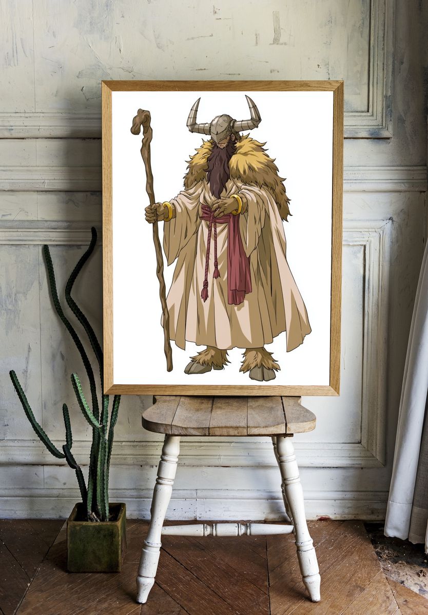 Horned Shaman Character Print. — room view 1