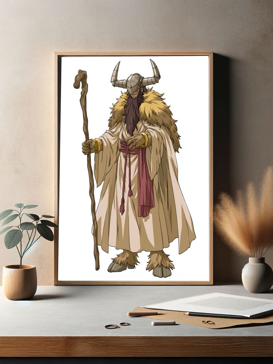 Horned Shaman Character Print. — room view 2