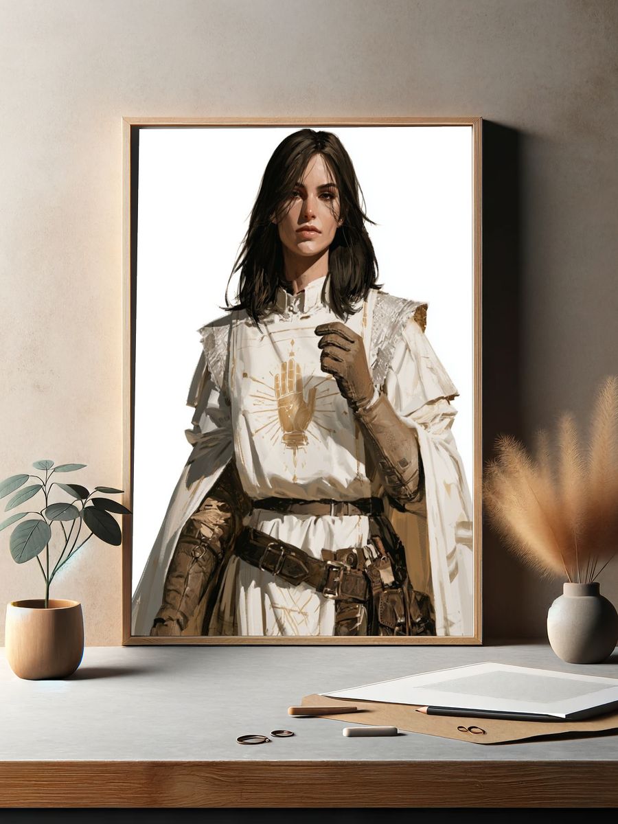 Medieval Warrior Portrait Print. — room view 2