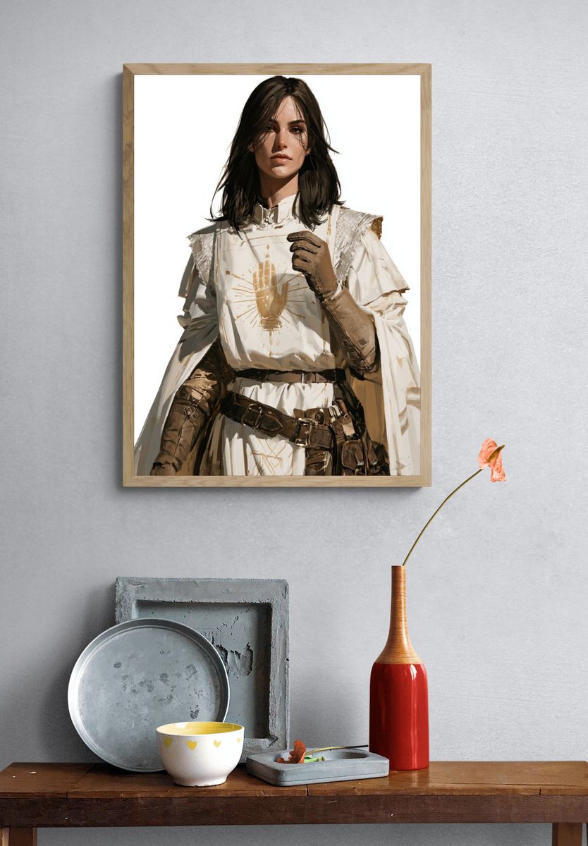 Medieval Warrior Portrait Print. — room view 3