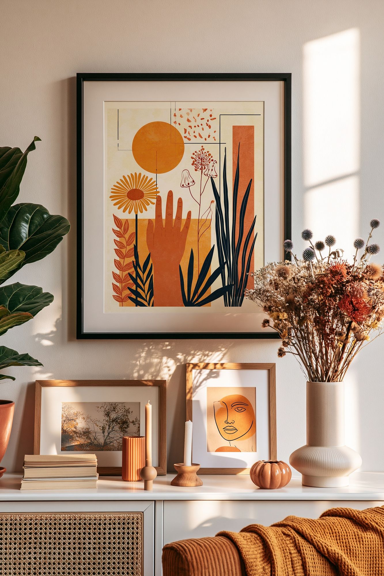 Sunlit Botanical Abstract Poster. poster detail