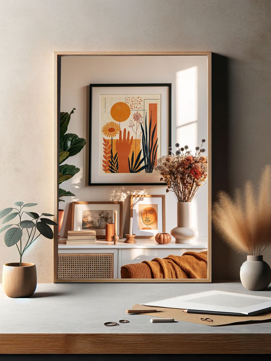 Sunlit Botanical Abstract Poster. — room view 2