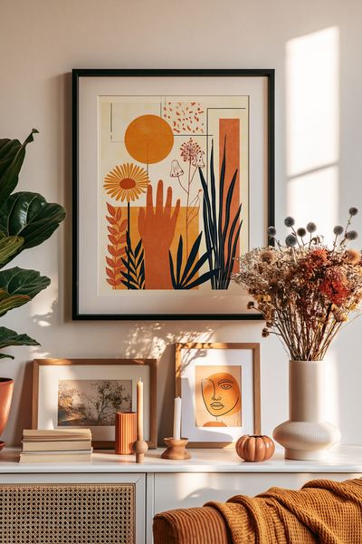 Sunlit Botanical Abstract Poster. poster