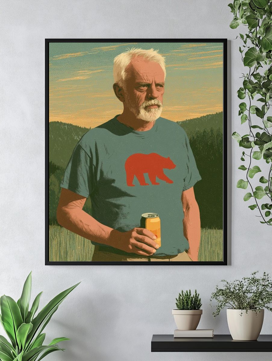 Mountain Portrait Illustration Poster. — room view 4