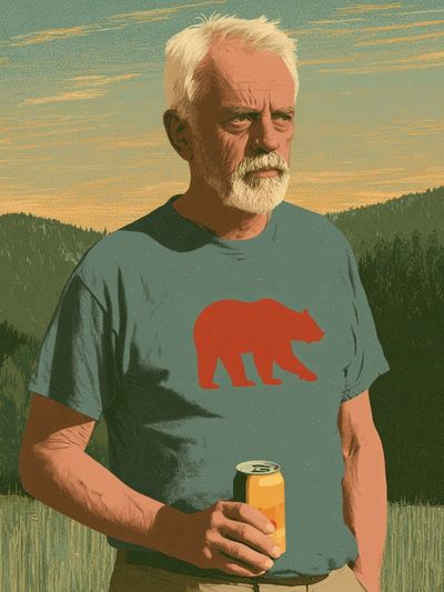 Mountain Portrait Illustration Poster. poster