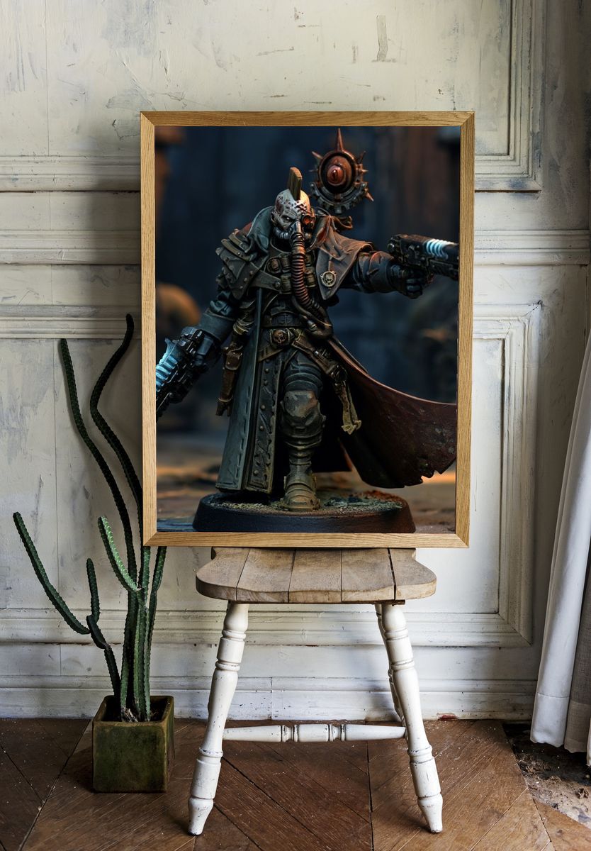 Cyberpunk Warlock Miniature Poster. room preview