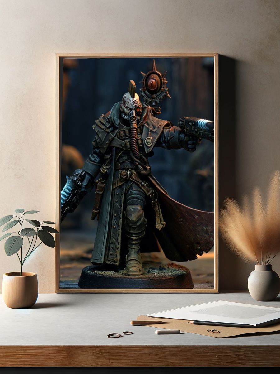 Cyberpunk Warlock Miniature Poster. — room view 2